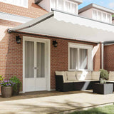 Retractable Awning Manual White 500x300 cm Fabric 3331367