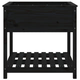 Planter with Shelf Black 82.5x82.5x81 cm Solid Wood Pine 823798