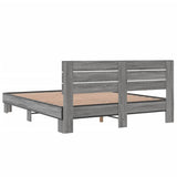 Bed Frame without Mattress Grey Sonoma 150x200 cm King Size 3280145