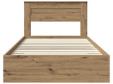 Bed Frame with Drawer Artisan Oak 90 x 190 cm Engineered Wood 3410034
