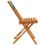 Folding Garden Chairs 4 pcs Green Fabric and Solid Wood 3214622