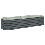 Garden Raised Bed 240x80x44 cm Galvanised Steel Grey 45528