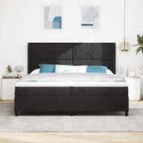 Box Spring Bed with Headboard Black 200 x 200 cm Velvet 3342082