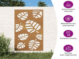 Garden Wall Decoration 105x55 cm Corten Steel Leaf Design 824488
