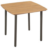 Dining Set Brown Solid Acacia Wood, PE Rattan, Powder-Coated Steel 3072484