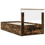 Bed Frame with Headboard Smoked Oak 75 x 190 cm Engineered Wood 3408722