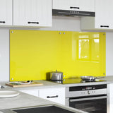 Kitchen Backsplash 2 pcs Yellow 70 x 60 cm Tempered Glass 3415472