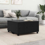 Coffee Table Black Oak 75 x 75 x 38 cm Engineered Wood 875482