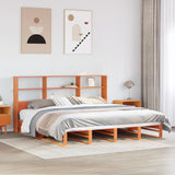 Bookcase Bed without Mattress Wax Brown 200x200 cm Solid Wood 3323934
