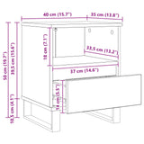 Bed Cabinet Black Oak 40 x 35 x 50 cm Engineered Wood 8004338