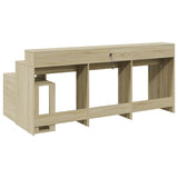 Desk with LED Lights Sonoma Oak 200x104x91 cm Engineered Wood 3309467