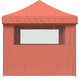 Foldable Party Tent Pop-Up with 3 Sidewalls Terracotta 4005021