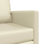 Floor Sofa Bed with Cushion Cream 74 x 77 x 81 cm Faux leather 4106631