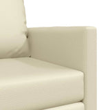Floor Sofa Bed with Cushion Cream 74 x 77 x 81 cm Faux leather 4106631