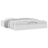 Ottoman Bed Frame without Mattress White Super King Faux Leather 3310832