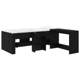 Kids'High Bed Frame with Desk 2 pcs Black Oak Engineered Wood 3423479
