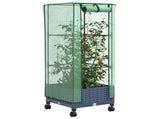 Garden Planter with Greenhouse Cover&Wheels Blue Grey PP 3422926