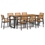 9 Piece Garden Dining Set Solid Wood Acacia and Metal 3155413