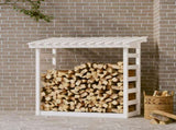 Firewood Rack White 108x64.5x110 cm Solid Wood Pine 822438