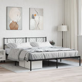 Metal Bed Frame without Mattress with Headboard Black 180x200cm 372183