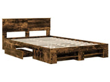 Bed Frame Smoked Oak 120 x 200 cm Engineered Wood 3408778