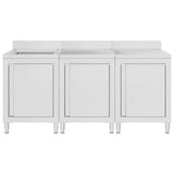 ZNTS Commercial Kitchen Sink Cabinet 180x60x96 cm Stainless Steel 3058275