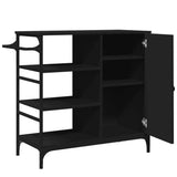 Kitchen Trolley Black 87.5x38.5x84.5 cm Engineered Wood 842386