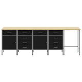 Work Cabinet Set with Drawer with Storage 5 pcs Black and Grey 3321394