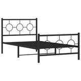 Metal Bed Frame without Mattress with Footboard Black 100x200cm 376239
