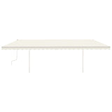 ZNTS Manual Retractable Awning with Posts 6x3.5 m Cream 3070077