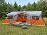 Family Tent with Roof Grey and Orange 487 x 340 x 216 cm 42028675
