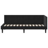 Corner Bed Frame with Headboard Black 80 x 200 cm Velvet 42016413