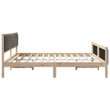 Bed frame Brown and dark grey 200 x 200 cm Solid pine wood 3394299