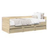 Bed Frame with Storage Sonoma Oak 80 x 200 cm Engineered Wood 3429630