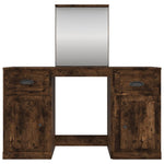 Dressing Table with Mirror Smoked Oak 130x50x132.5 cm 3185340