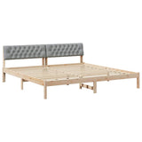 Bed frame Brown and light grey 200 x 200 cm Solid pine wood 3394338