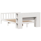 ZNTS Bookcase Bed without Mattress White 120x200 cm Solid Wood Pine 3321656