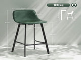 Bar Stools Set of 2, PU Leather Dining Stools with Backrest, Footrest, for Kitchen, Counter, T3398P423528
