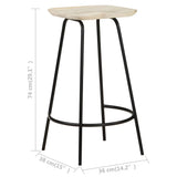 Bar Stools 2 pcs Solid Mango Wood 320647