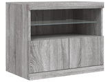 Sideboard with LED Lights Grey Sonoma 181.5x37x67 cm 3209007