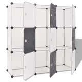 Storage Cube Organiser with 9 Compartments Black and White 244924