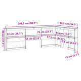 Bookcase Headboard L-Shaped 120 cm Solid Wood Pine 859286