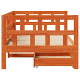 Daybed with Drawers without Mattress Wax Brown 90x200 cm Solid Wood 3302089