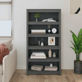 Book Cabinet Grey 80x35x154 cm Solid Wood Pine 821691