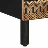 Bed Cabinet Black 50x33x62 cm Solid Rough Wood Mango 4018638