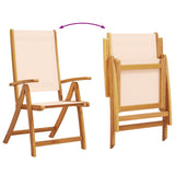 Folding Garden Chairs 8 pcs Solid Wood Acacia and Textilene 3279237