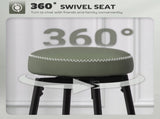 Set of Two Faux Leather Bar Stools - Green/Black T3398P377910