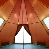 Camping Tent Tipi 4-Person Orange Waterproof 94382