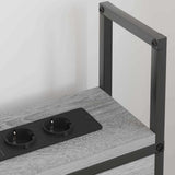 Storage Headboard with Charging Station Grey sonoma 90 cm 859788