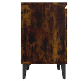 Bed Cabinets with Metal Legs Smoked Oak 40x30x50 cm 813117